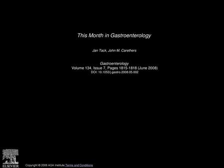 This Month in Gastroenterology