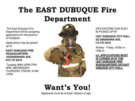 The EAST DUBUQUE Fire Department