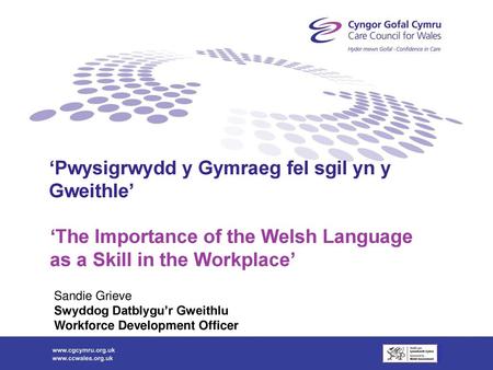 ‘Pwysigrwydd y Gymraeg fel sgil yn y Gweithle’