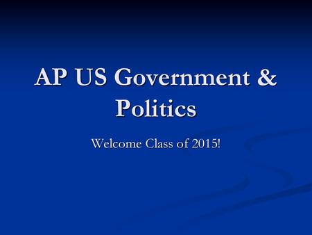 AP US Government & Politics