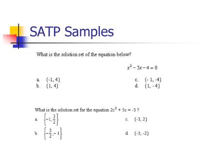 SATP Samples.