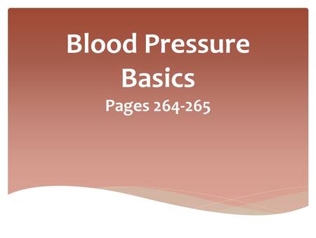 Blood Pressure Basics Pages