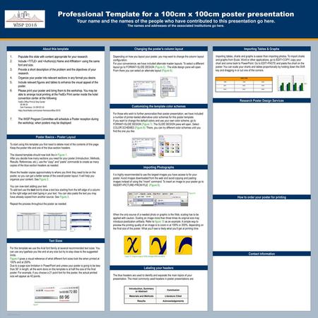 Professional Template for a 100cm x 100cm poster presentation