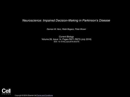 Neuroscience: Impaired Decision-Making in Parkinson’s Disease