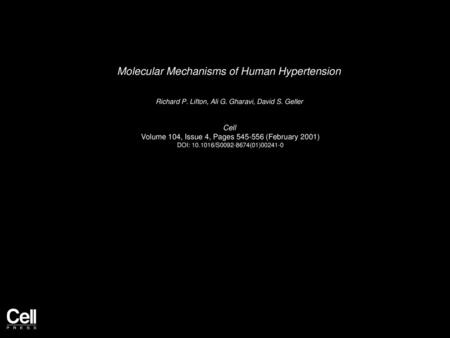 Molecular Mechanisms of Human Hypertension