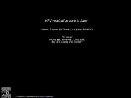 HPV vaccination crisis in Japan