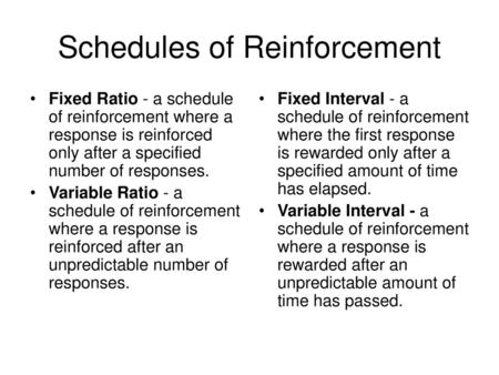 Schedules of Reinforcement