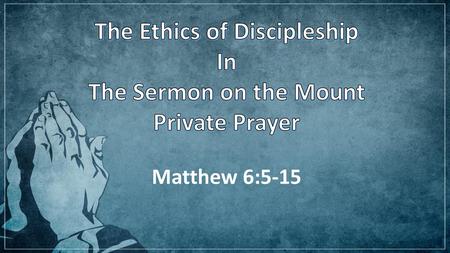 The Ethics of Discipleship