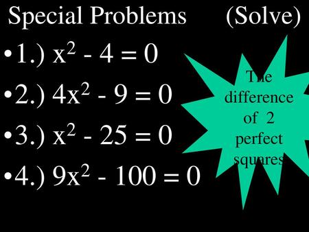 Special Problems (Solve)