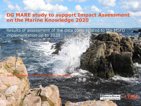 DG MARE study to support Impact Assessment on the Marine Knowledge 2020 Results of assessment of the data costs related to the MSFD implementation up.