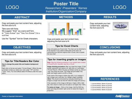 Tips for inserting graphs or images Tips for Title/Headers Bar Color