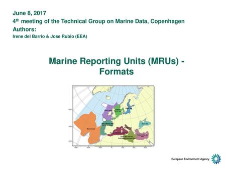 Marine Reporting Units (MRUs) - Formats