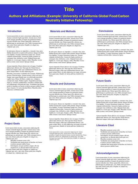 Title Authors and Affiliations (Example: University of California Global Food/Carbon Neutrality Initiative Fellowship) Phase II: In-depth assessment (similar.