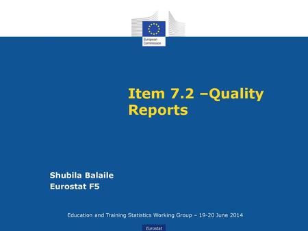 Education and Training Statistics Working Group – June 2014