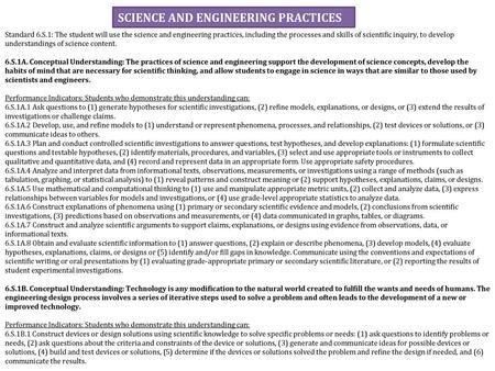 SCIENCE AND ENGINEERING PRACTICES