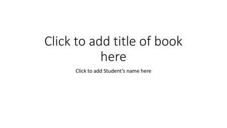 Click to add title of book here