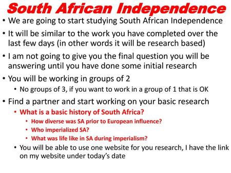 South African Independence