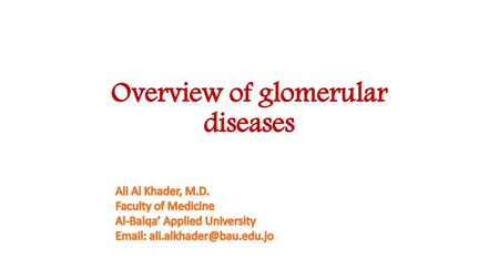 Overview of glomerular diseases