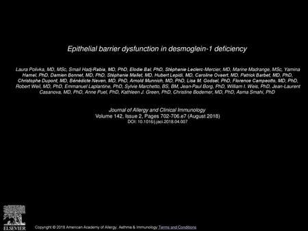 Epithelial barrier dysfunction in desmoglein-1 deficiency