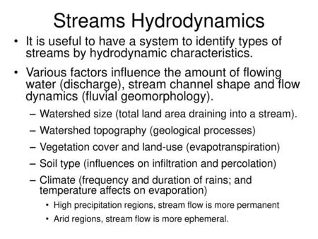 Streams Hydrodynamics