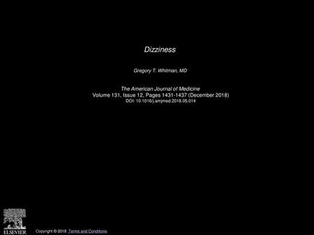 Dizziness The American Journal of Medicine