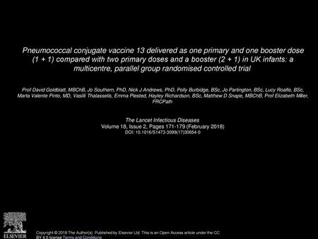 Pneumococcal conjugate vaccine 13 delivered as one primary and one booster dose (1 + 1) compared with two primary doses and a booster (2 + 1) in UK infants: