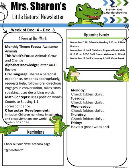 Little Gators’ Newsletter