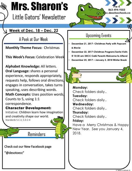 Little Gators’ Newsletter