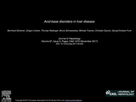 Acid-base disorders in liver disease