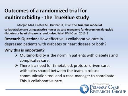 Outcomes of a randomized trial for multimorbidity - the TrueBlue study