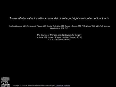 Transcatheter valve insertion in a model of enlarged right ventricular outflow tracts  Adeline Basquin, MD, Emmanuelle Pineau, MD, Louise Galmiche, MD,