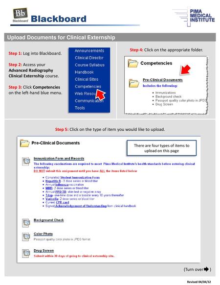 Blackboard Upload Documents for Clinical Externship