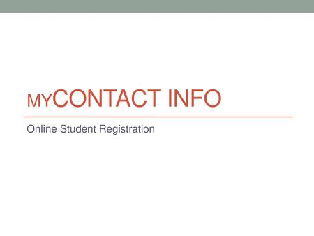 Online Student Registration