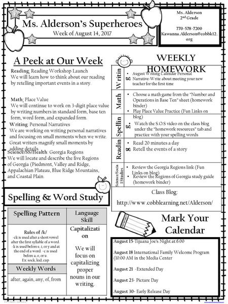 Ms. Alderson’s Superheroes Science/Social Studies