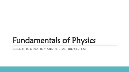 Fundamentals of Physics