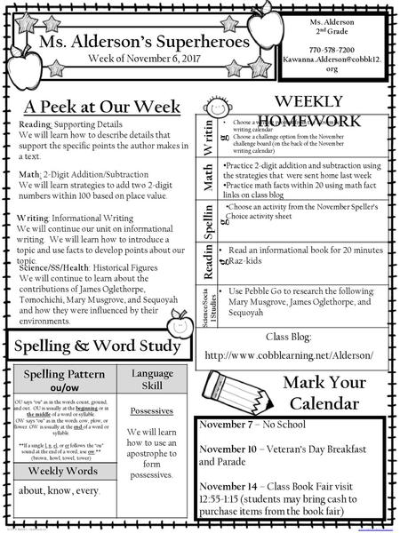 Ms. Alderson’s Superheroes Science/Social Studies