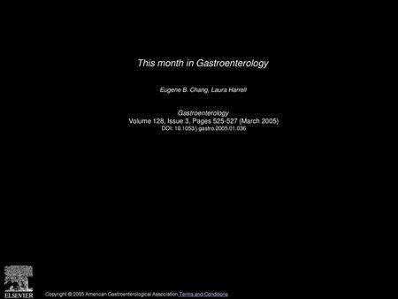 This month in Gastroenterology