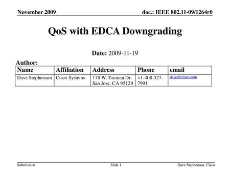 QoS with EDCA Downgrading