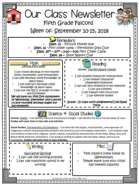 Grade – In class work assignments/Cold Read Tests.