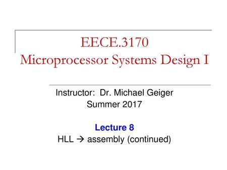 EECE.3170 Microprocessor Systems Design I