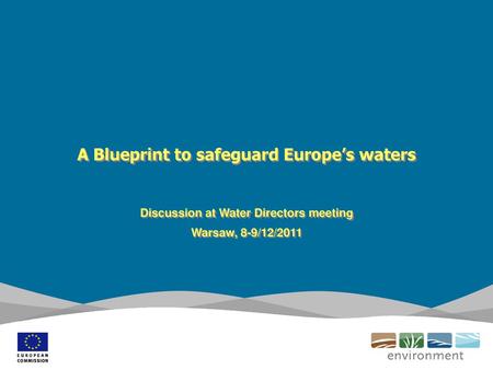 A Blueprint to safeguard Europe’s waters