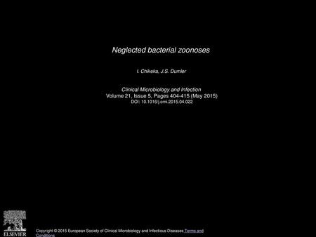 Neglected bacterial zoonoses