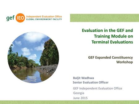 Evaluation in the GEF and Training Module on Terminal Evaluations