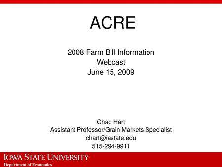 Assistant Professor/Grain Markets Specialist