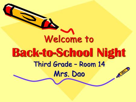 Welcome to Back-to-School Night