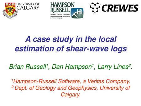 A case study in the local estimation of shear-wave logs