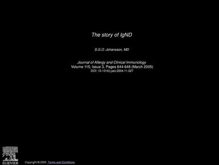 The story of IgND Journal of Allergy and Clinical Immunology