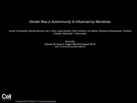 Gender Bias in Autoimmunity Is Influenced by Microbiota