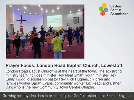 Prayer Focus: London Road Baptist Church, Lowestoft