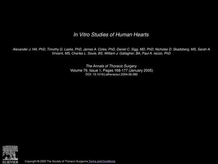 In Vitro Studies of Human Hearts